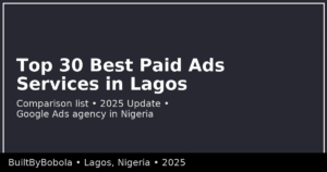 Top 30 best paid ads services in Lagos 2025 list graphic